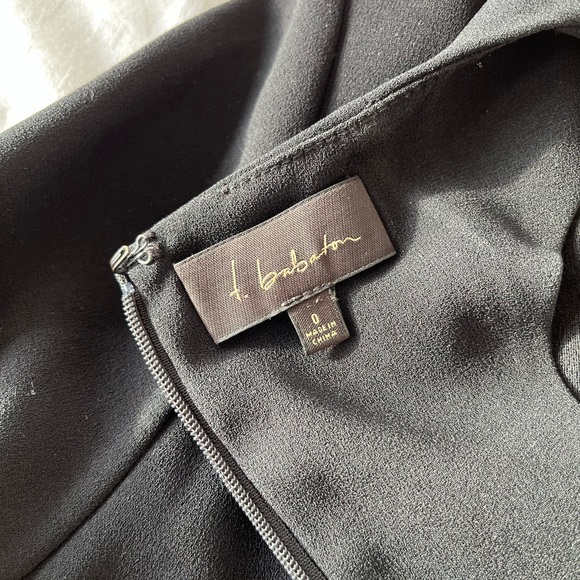 T. Babaton Black V-Neck 3/4 Sleeve Mini Dress Size 0 - Picture 10 of 16